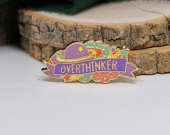 Overthinker Enamled Pin, Brooch