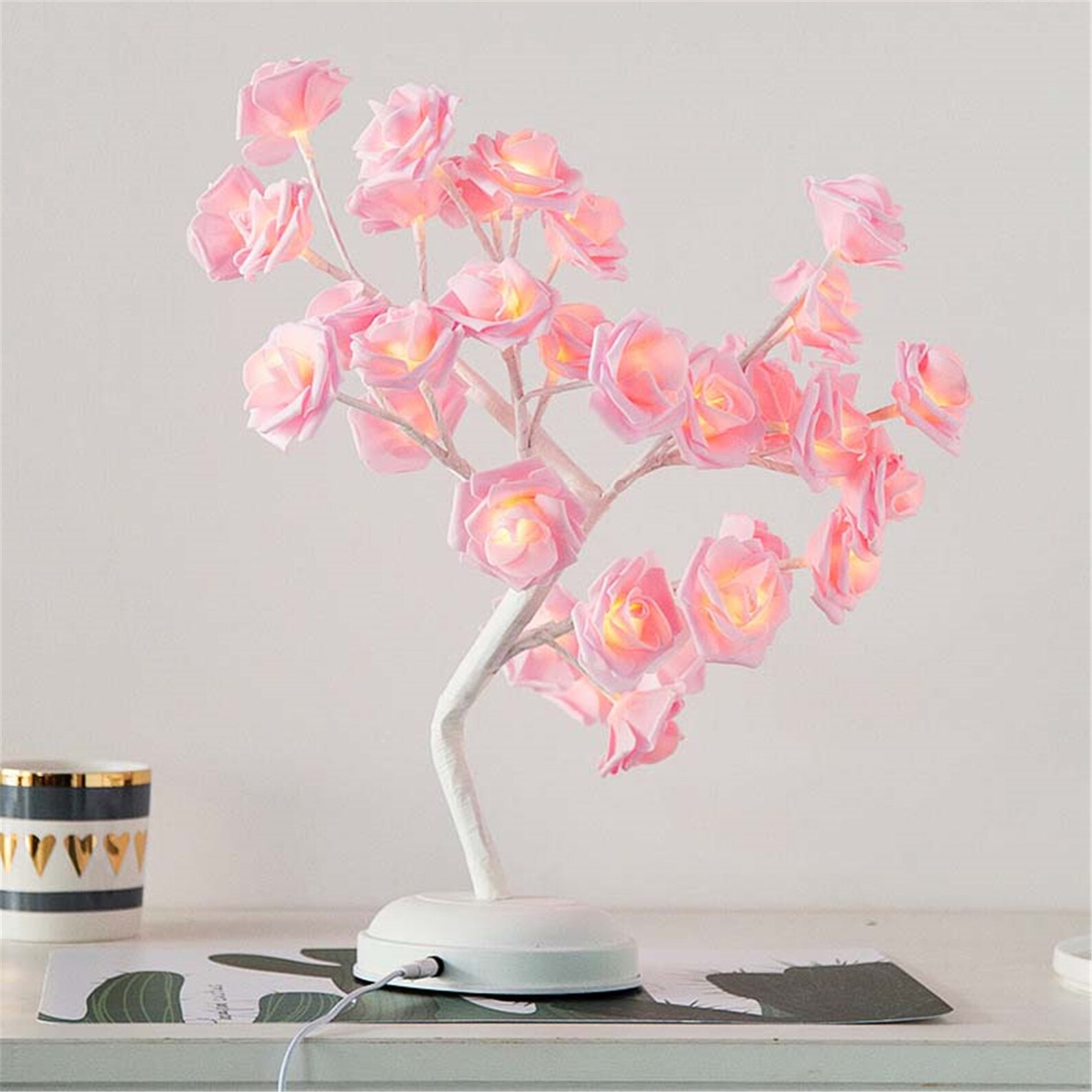 Handmade lamp rose table lamp gift | Etsy