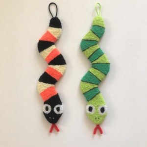 Cute Snake Handmade Punch Needle Wall Hanging