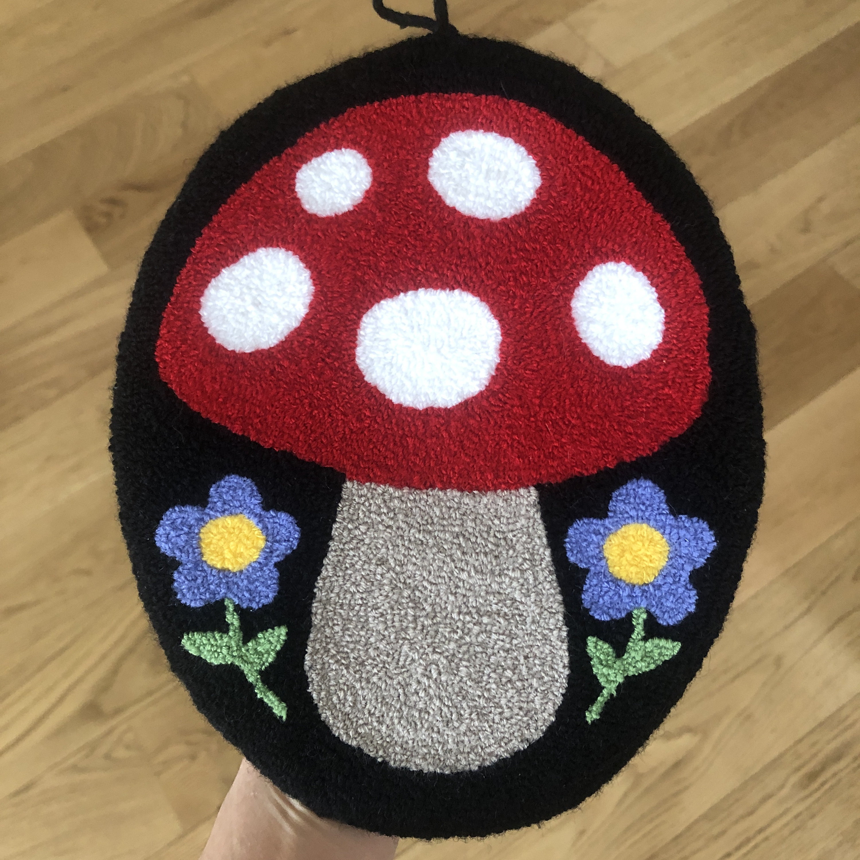 Mushroom Handmade Punch Needle Wall Hanging Etsy