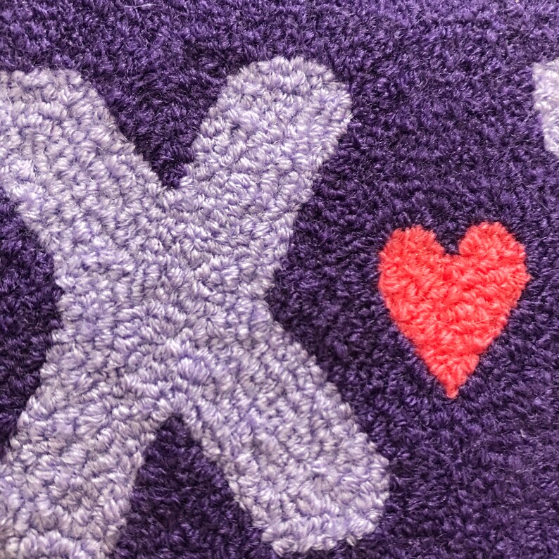 Custom Letters in A Heart Handmade Punch Needle Wall Hanging Etsy