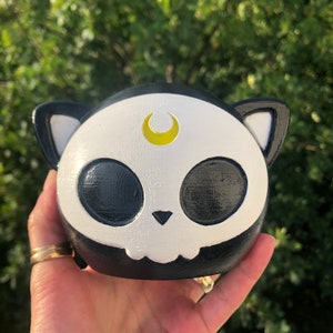 Skull Kitty 3d Printed Flower Pot - Pencil Holder