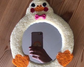 Espejo de aguja perforadora hecho a mano de pato pequeño