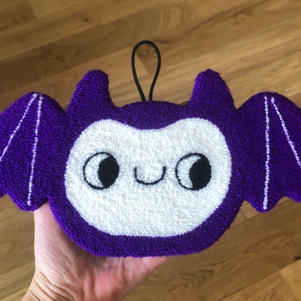 Ted The Bat Handmade Punch Needle Wall Hanging