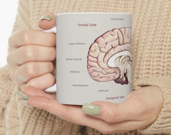 Brain Anatomy Coffee Mug: Funny Neuroscience Gift