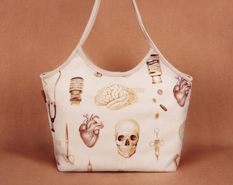 Anatomical Art Velvet Tote Bag - Medical Student Gift