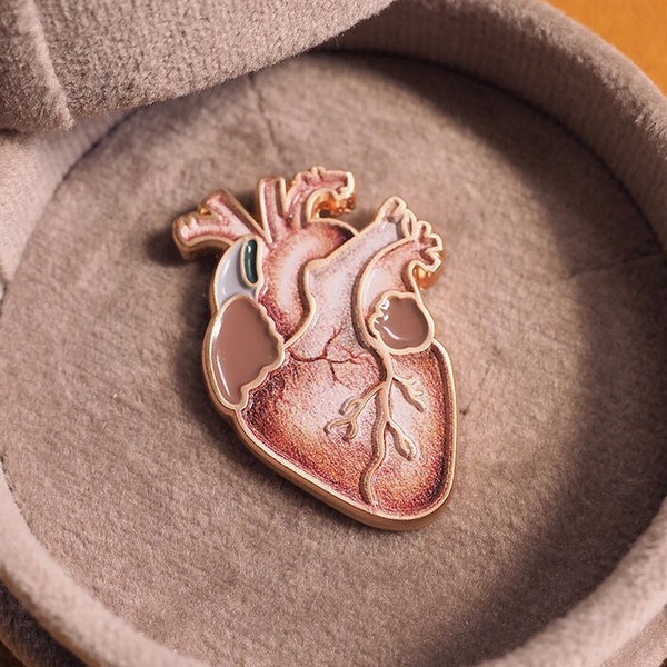 anatomical heart enamel pin human anatomical heart jewelry future doctor gift nurse nursing student thank you gift for doctor anatomy custom