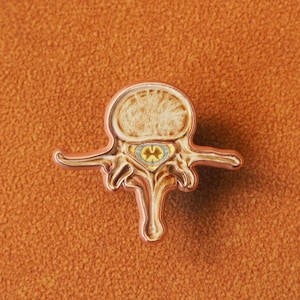 Custom Vertebrae Enamel Pin, spine anatomy lapel pin personalized gift orthopedic doctor physicians nurse neurosurgeon patient chiropractor