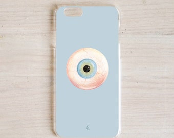 blue aesthetic eyeball custom phone case iphone 12 13 14 15 mini pro galaxy pixel eye doctor optician optometry ophthalmology halloween gift
