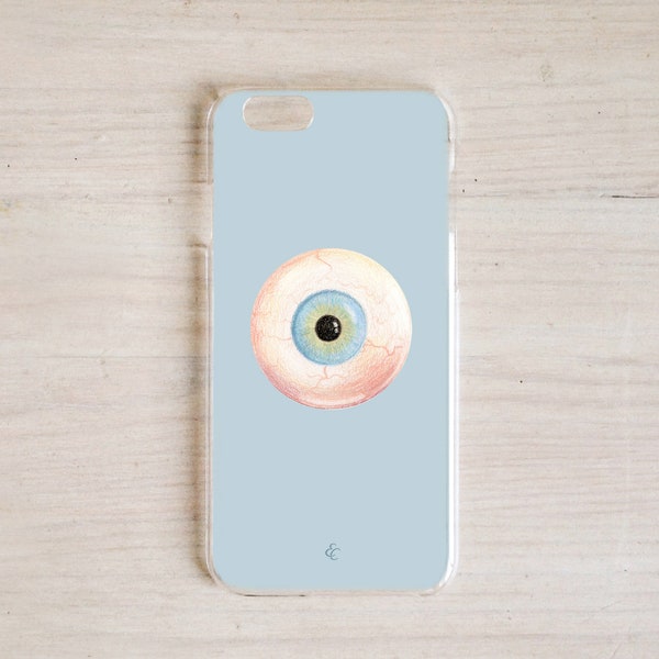 blue aesthetic eyeball custom phone case iphone 12 13 14 15 mini pro galaxy pixel eye doctor optician optometry ophthalmology halloween gift