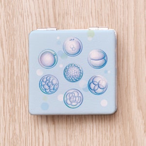 Embryo custom small mirror, compact makeup mirror IVF doctor fertility OBGYN gynecologist embryologist pregnancy thank you gift for doctor