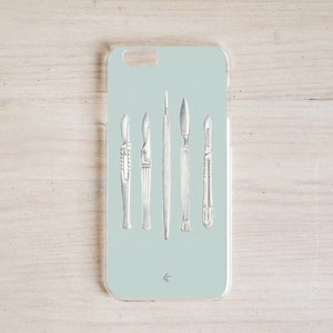 Scalpel Custom TPU phone case, orthopedic plastic surgeon surgical tool instrument tech surgery medical doctor medstudent graduation gift
