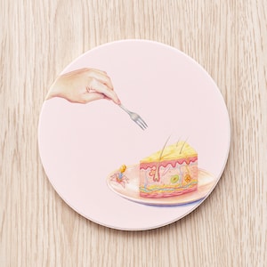 Skin Cake Custom Coaster, anatomy dermatology dermatologist skin doctor nurse gift graduation virus bacteriophage personalized clinic decor