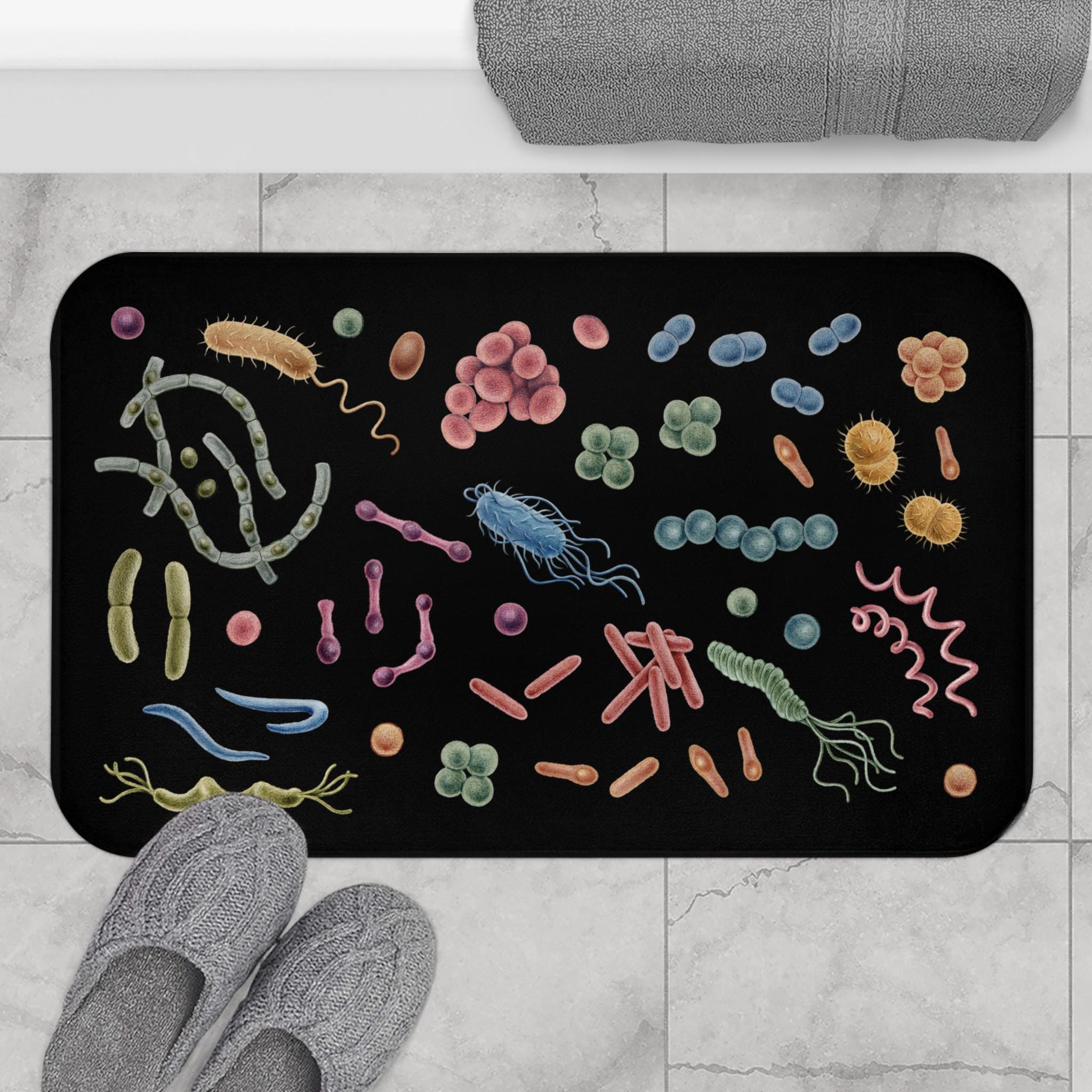 Biology Rug Design Microbiology Floor Mat, Bacteria Microbiology Bath Mat Rug Biology ...