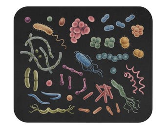 Bacteria Mouse Pad, microbe mouse mat, medical lab tech MLS MLT scientist researcher biology teacher gift microbiology microbe microorganism
