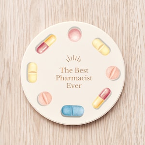 Best Pharmacist Coaster (graduation gift, pill medical art, personalized gift, medical staff)
