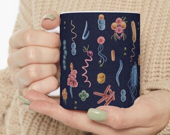 Microbiology Ceramic Mug coffee mug tea mug biology gifts science gifts bacteria mug cute mug teacher gifts vintage unique cup