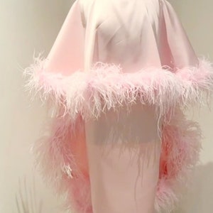 ANY COLOUR Cape Feather Set Skirt Dress Wedding Guest Outfit Bridal Dress SDress Ostrich Feathers Mother of The Bride Dress Races Horse