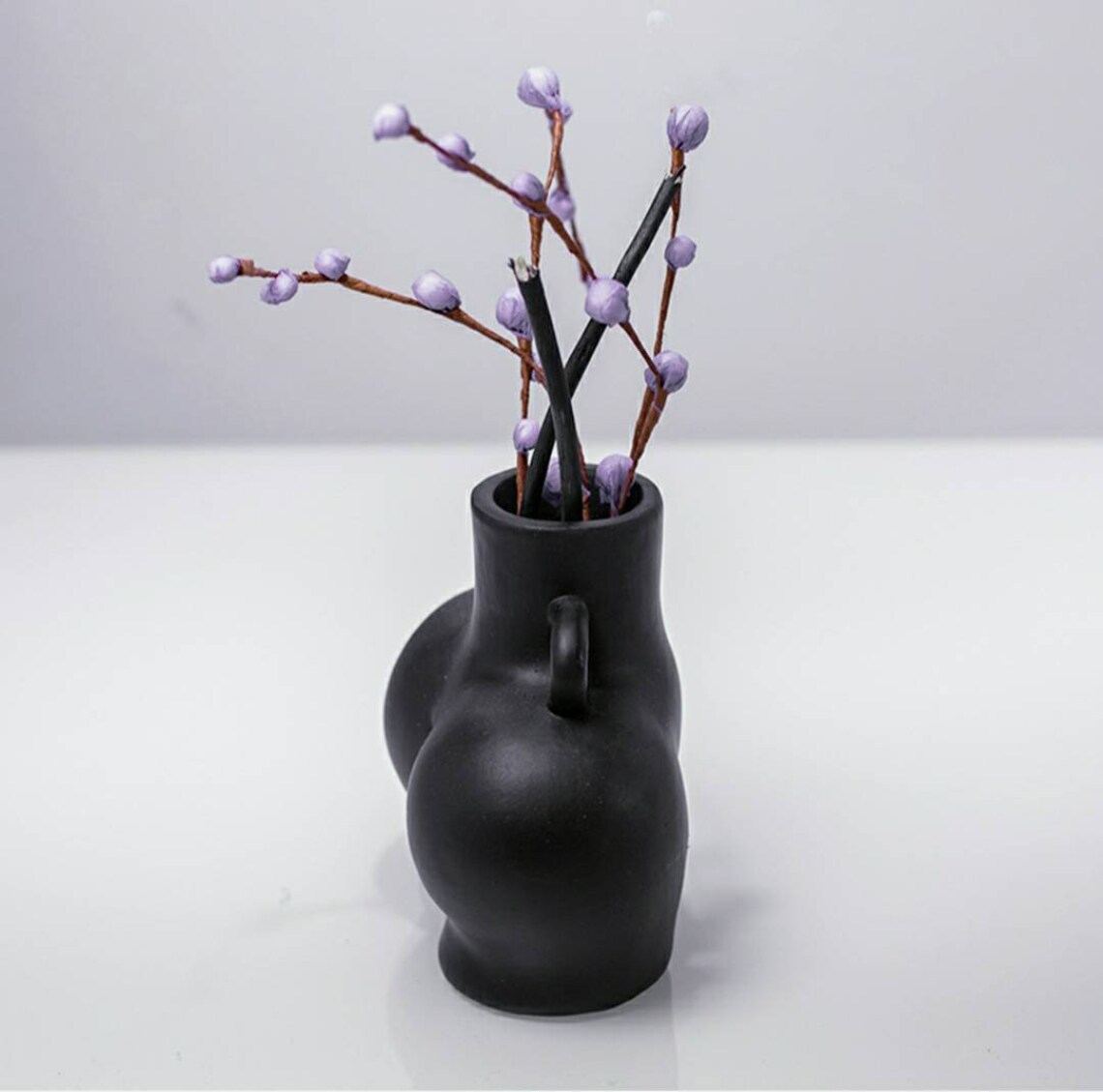 Black ceramic butt vase body art bust statue vase body design Etsy