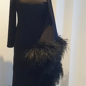 Hijab Modest Fashion Asymmetric Feather Dress One Shoulder Dress Wedding Guest Outfit Bridal Dress Maternity Shoot Dress Ostrich Feathers