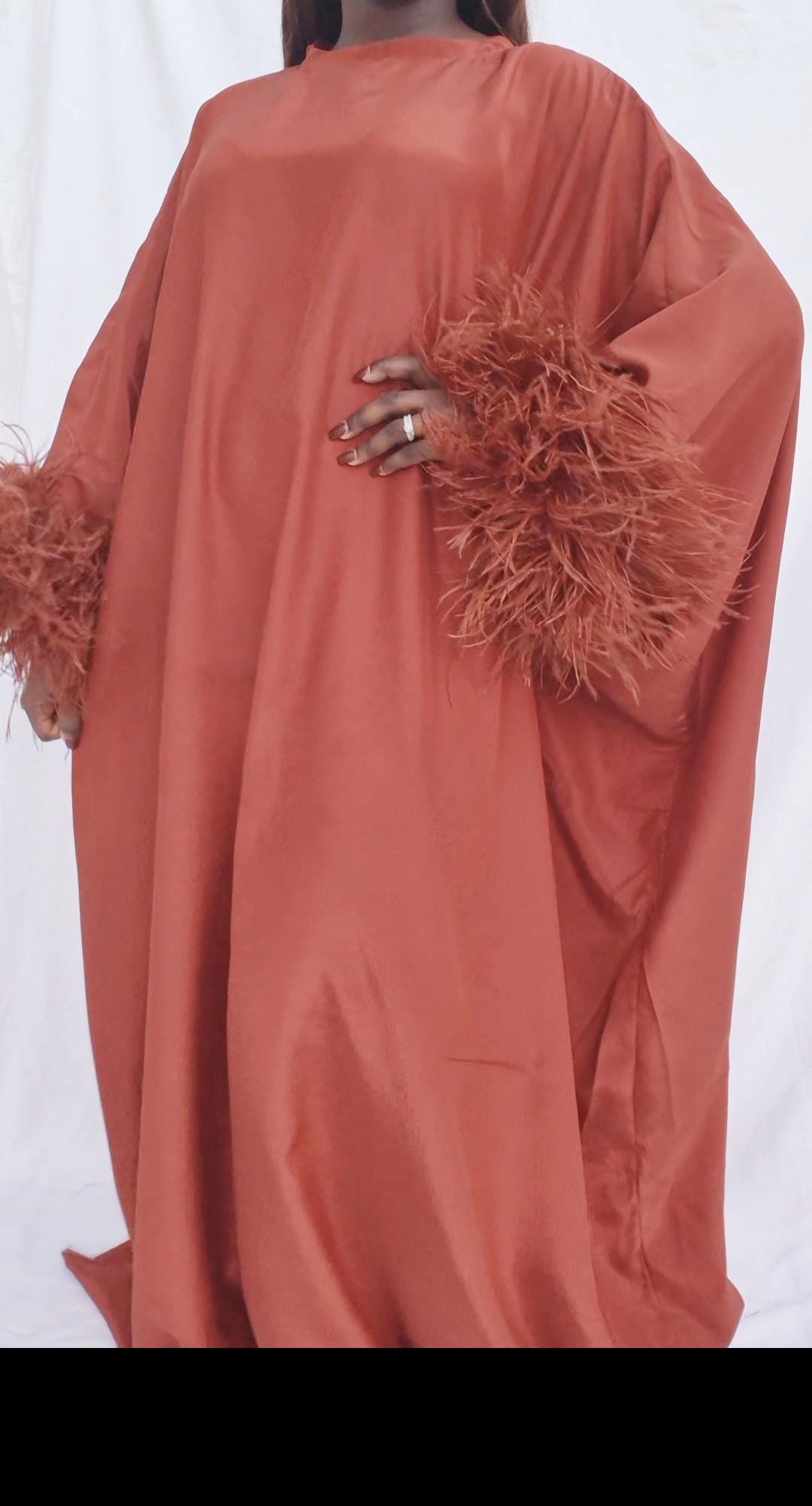 Plus Size Feather Kaftan Dress