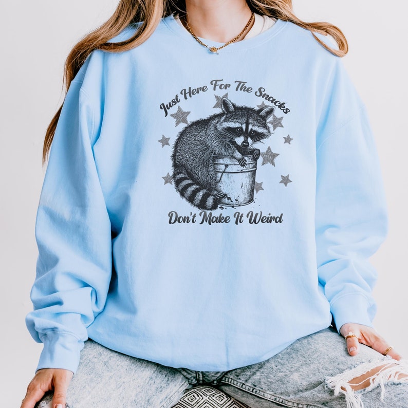 Funny Raccoon PNG Sarcastic Shirt PNG I'm just here for the snacks don't make it weird