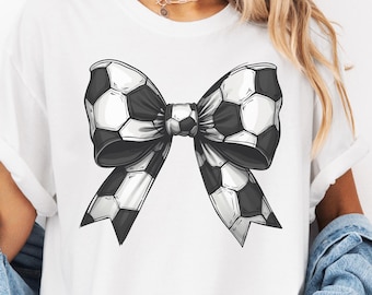 Soccer Bow Comfort Colors Tee • Coquette Sports Shirt