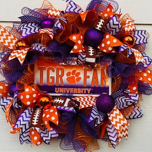 24&quot; Clemson University Wreath Tigers