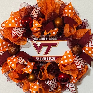 Virginia Tech Hokies VT Wreath University Hokiebird Enter Sandman VA Tech
