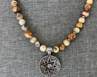 Jasper Ishtar star necklace