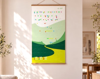 Calendrier mural 2027 en édition limitée « Dynamisme », calendrier design, organiseur, agenda familial personnalisé, poster avec autocollants colorés