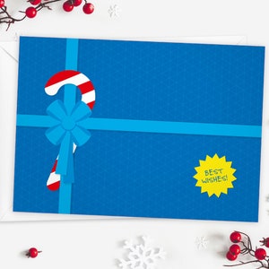 LUXE Weihnachtskarte "Zuckerstange" handnummeriert & limitiert: hochwertige Postkarte DIN A6, inkl. Kuvert, extradickes Papier mit Farbkante