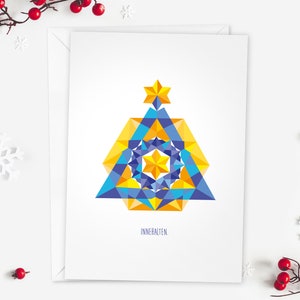 LUXE festliche Weihnachtskarte "Innehalten" funkelnder Weihnachtsbaum, handnummeriert & limitiert: hochwertige Karte DIN A6, inkl. Kuvert