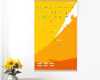 Calendrier de pleine conscience 2027 « Joie », calendrier mural, organiseur individuel, poster avec pastilles adhésives colorées – édition limitée