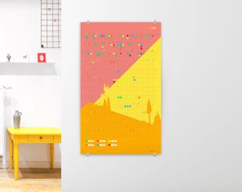 Annual overview wall calendar 2026 "Inspiration", poster calendar, individual family planner, poster with colored adhesive dots, limited
