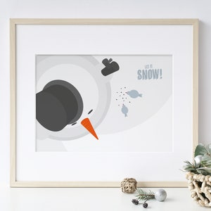 LUXE Weihnachtskarte "Schneemann", handnummeriert & limitiert: hochwertige Postkarte DIN A6, inkl. Kuvert, extradickes Papier mit Farbkante
