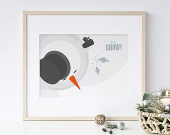 LUXE Christmas card "Snowman", hand-numbered & limited: high-quality postcard DIN A6, including envelope, extra-thick paper with colored edge