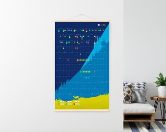 Design-Wandkalender 2024 "Stille", limitierter Jahreskalender, Organizer, individueller Familienplaner, Poster mit farbigen Klebepunkten