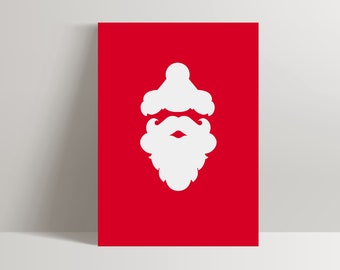 LUXE Christmas card "Santa Ho Ho Ho" hand-numbered & limited: high-quality postcard DIN A6, incl. envelope, extra-thick paper, color edge