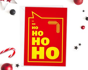 Ho Ho Ho Christmas postcard | Illustrated postcard for Christmas greetings during Advent | DIN A6 format