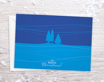 LUXE Christmas card "Winter Landscape" hand-numbered & limited: high-quality postcard DIN A6, incl. envelope, extra-thick paper