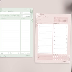 Receptenset & weekplanner DIN A5 | Favoriete recept, receptenverzameling, to-dolijst, gewoontetracker, afspraakplanner | duurzaam en individueel