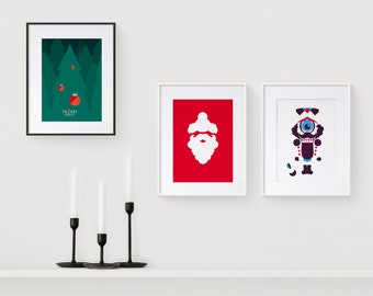 LUXE set of 3 Christmas cards "Nutcracker, Santa, Christmas Forest", hand-numbered & limited: high-quality card set DIN A6, including envelope