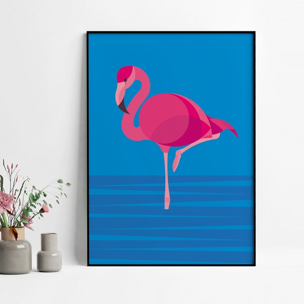 Wall Art Poster "Flamingo-Love" – Summer-Feeling für Zuhause als Wanddeko fürs Wohnzimmer, Kinderzimmer oder Büro