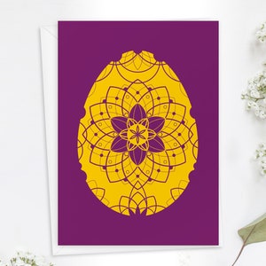 Saluti primaverili | Uovo di Pasqua con ornamenti floreali in stile ritaglio di carta | Cartolina di Pasqua in formato DIN A6