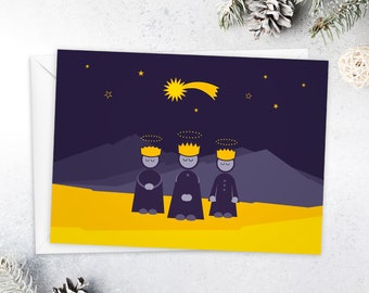 LUXE Christmas card "Three Wise Men" hand-numbered & limited: high-quality postcard DIN A6, incl. envelope, extra-thick paper