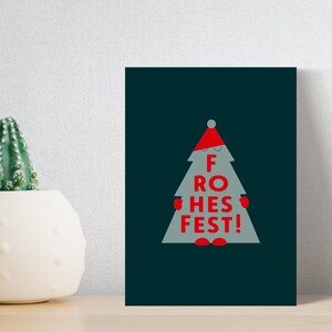 LUXE Weihnachtskarte "Frohes Fest" handnummeriert & limitiert: hochwertige Postkarte DIN A6, inkl. Kuvert, extradickes Papier mit Farbkante