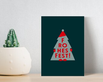 LUXE Christmas card "Happy Holidays" hand-numbered & limited: high-quality postcard DIN A6, including envelope, extra-thick paper with colored edge