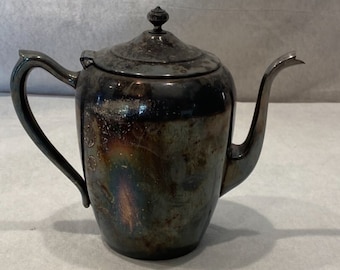 1883 FB Rogers and Co. Antique Silver plated Copper Tea Coffee Pot