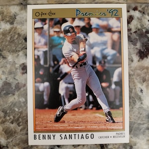 Baseball Sammlerkarte - 1992 O-Pee-CheePremier - Benny Santiago